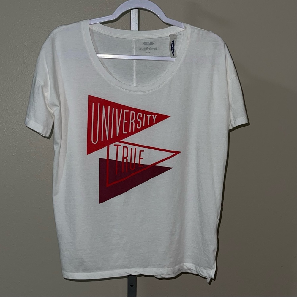 Old Navy Women’s Boyfriend University True Short Sleeve Shirt, Size S